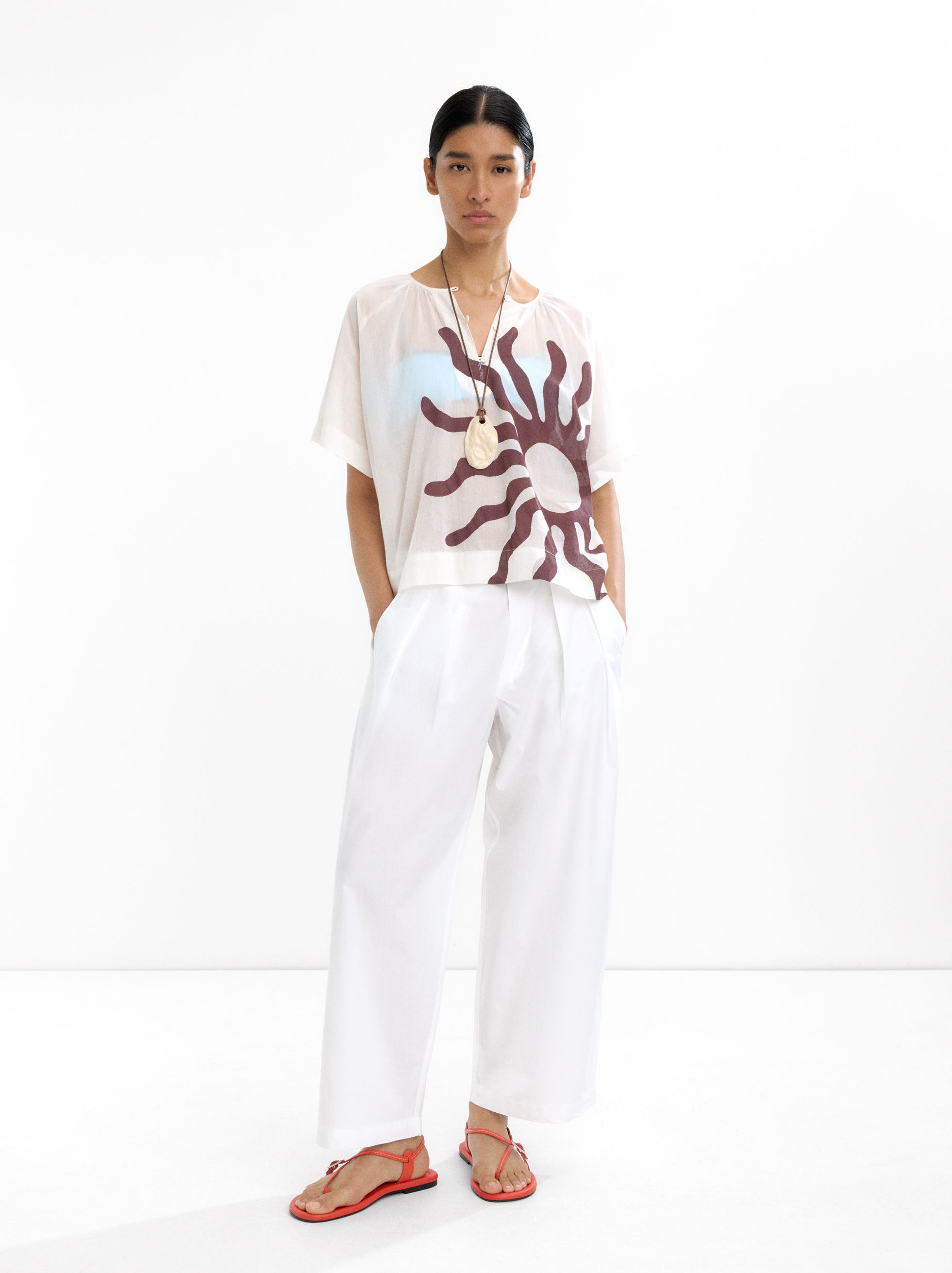 Blusa De 100% Algodón Estampado