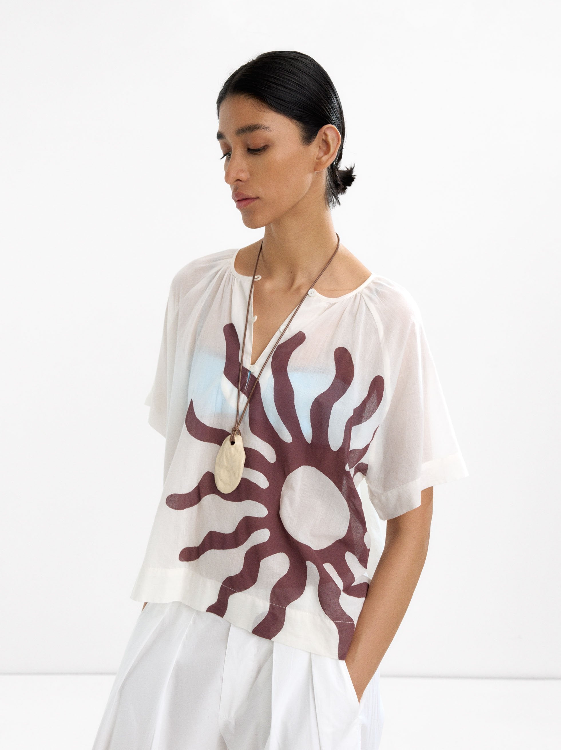 Blusa De 100% Algodón Estampado