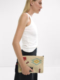 Bolso De Mano De Efecto Rafia Con Estampado Étnico