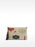 Bolso De Mano De Efecto Rafia Con Estampado Étnico