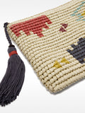 Bolso De Mano De Efecto Rafia Con Estampado Étnico