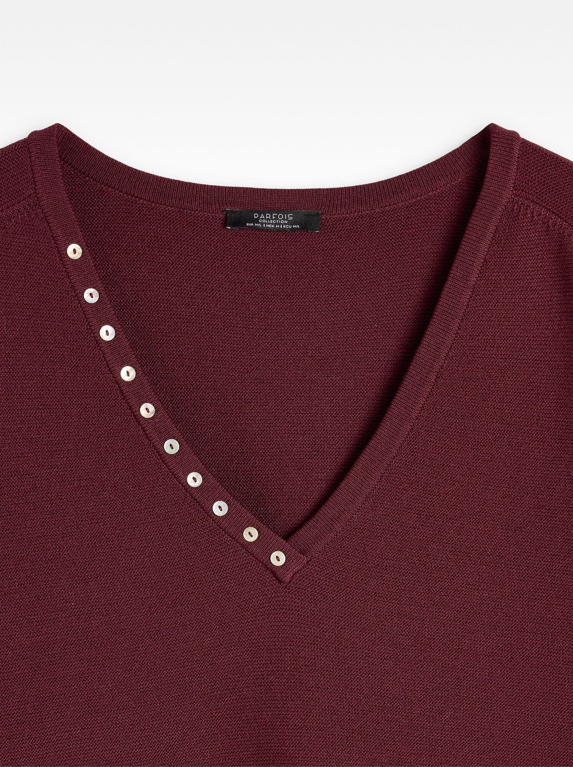 Top De Punto Con Cuello V