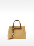 Bolso Tote De Efecto Rafia Con Colgante
