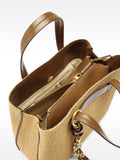 Bolso Tote De Efecto Rafia Con Colgante