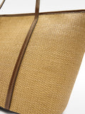 Bolso Shopper De Efecto Rafia Con Colgante