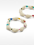 Aros Con Conchas Y Cuentas Multicolor