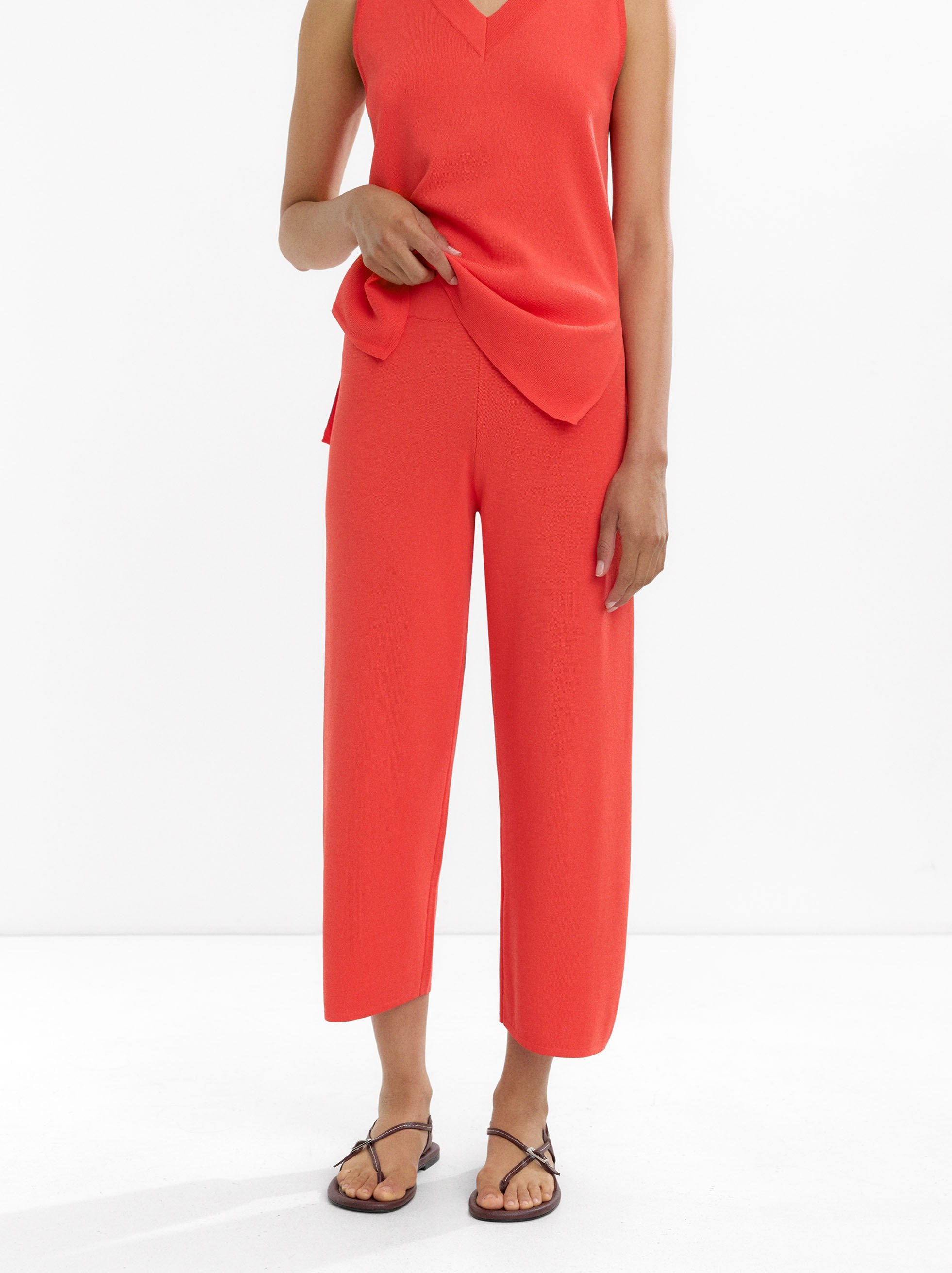 Pantalón De Punto Cropped
