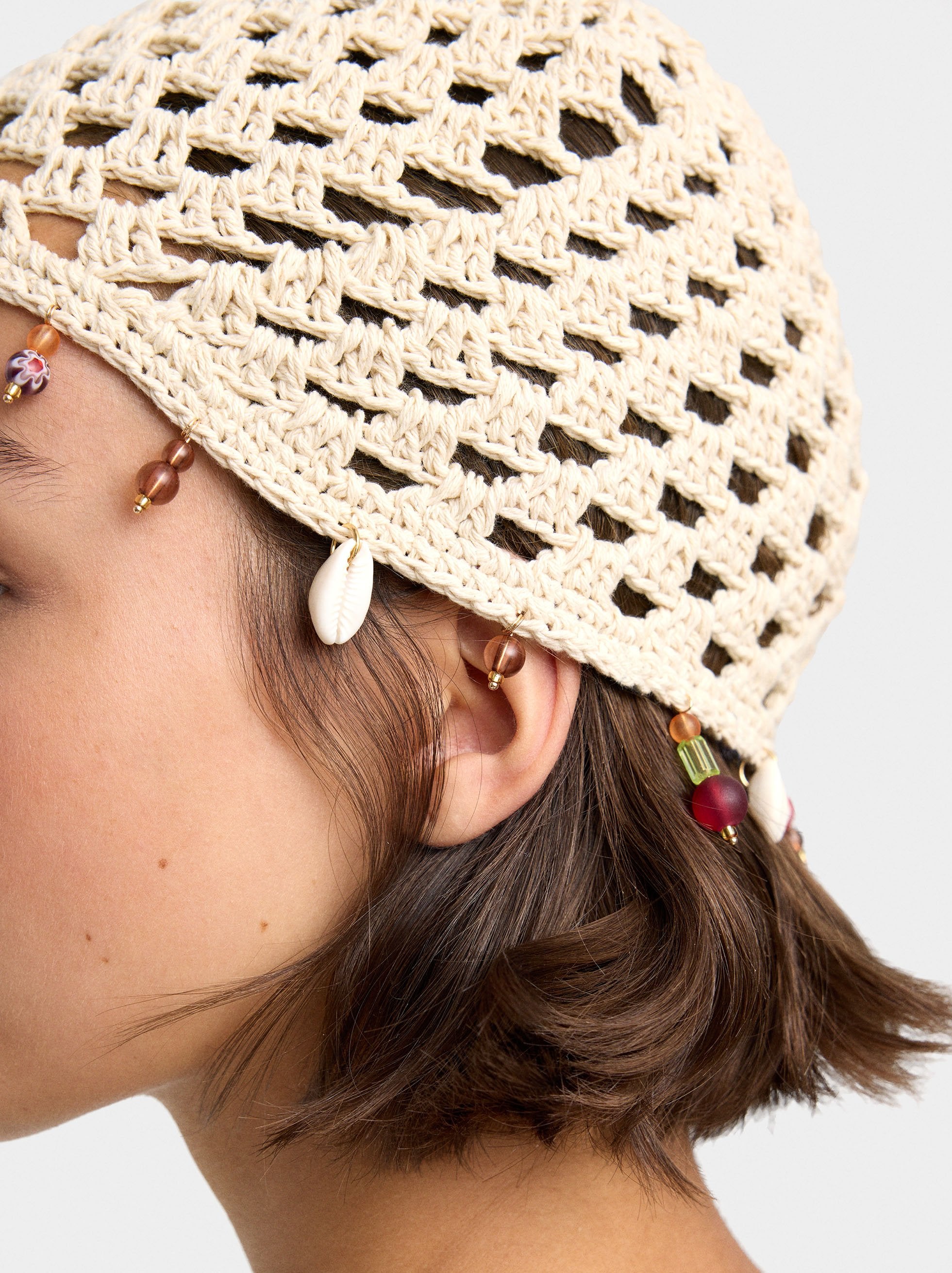 Gorro De Crochet Con Conchas