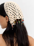 Pañuelo Triangular De Crochet Con Cuentas