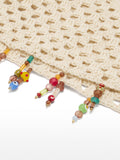 Pañuelo Triangular De Crochet Con Cuentas