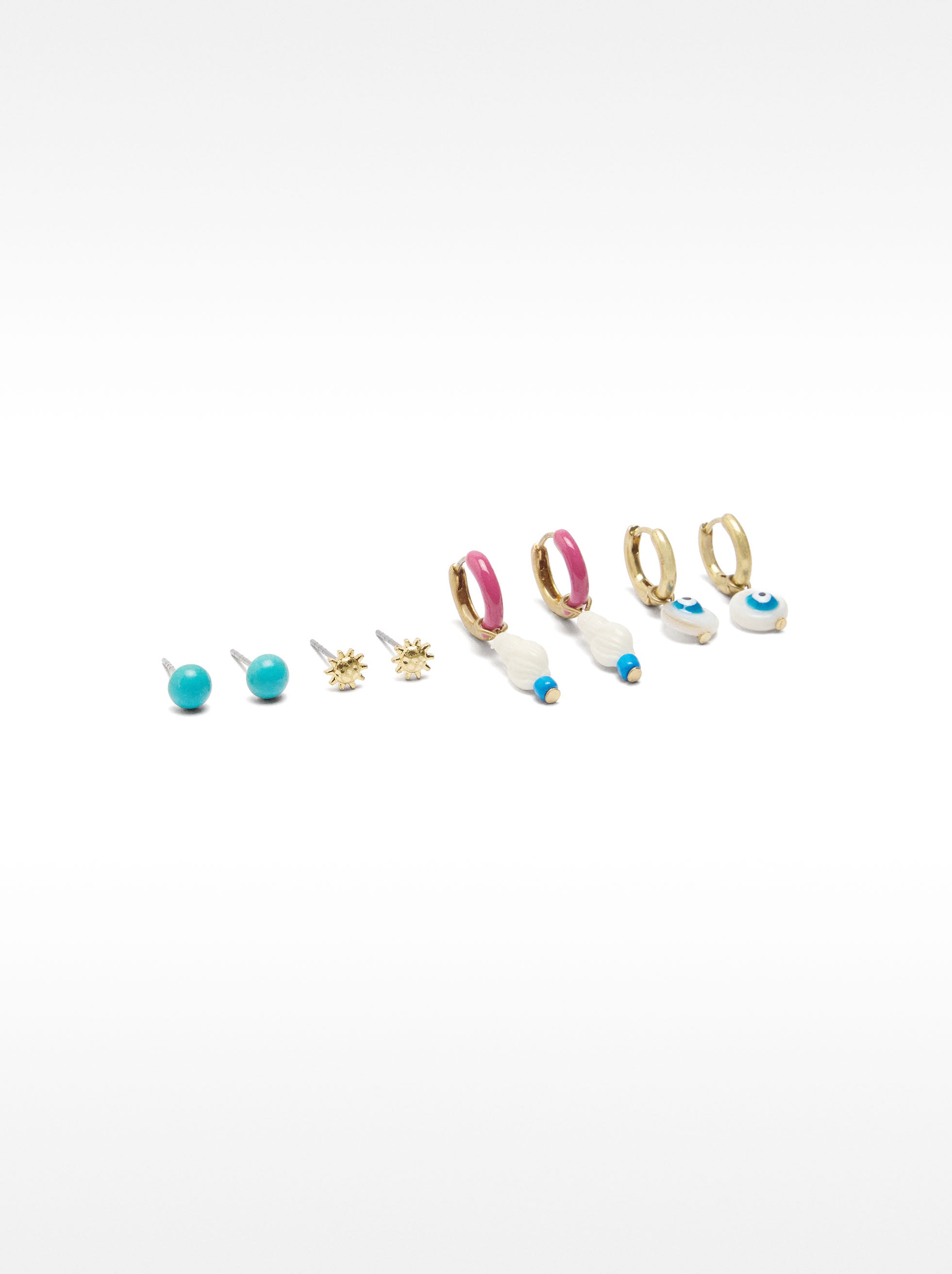 Set De Pendientes Con Conchas Y Piedras