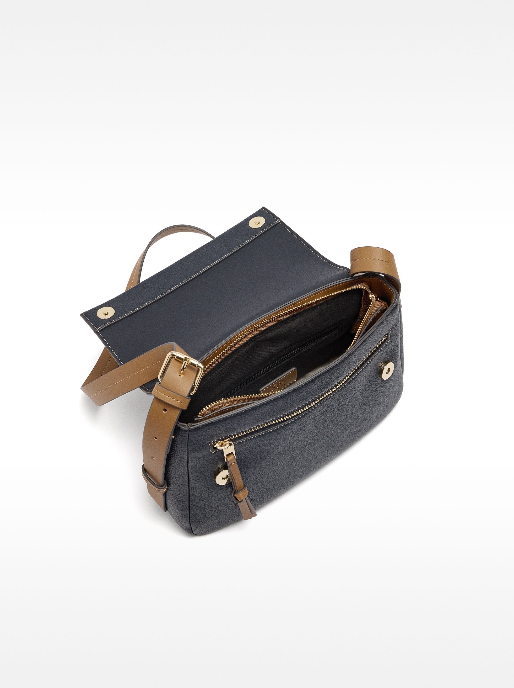 Bolso Bandolera Con Cierre De Solapa