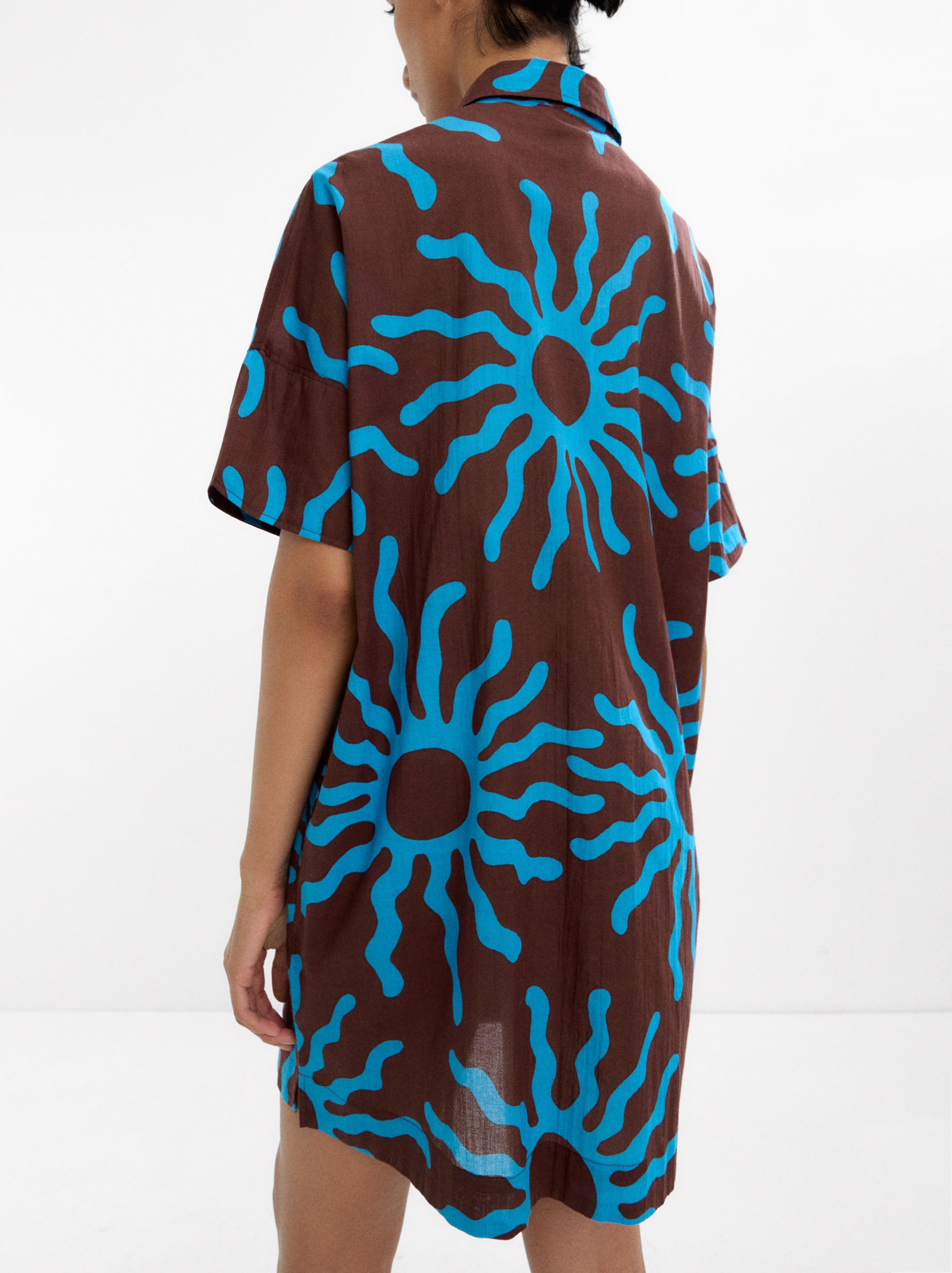 Vestido Camisero Estampado 100% Algodón