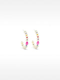 Aros Con Cuentas Multicolores