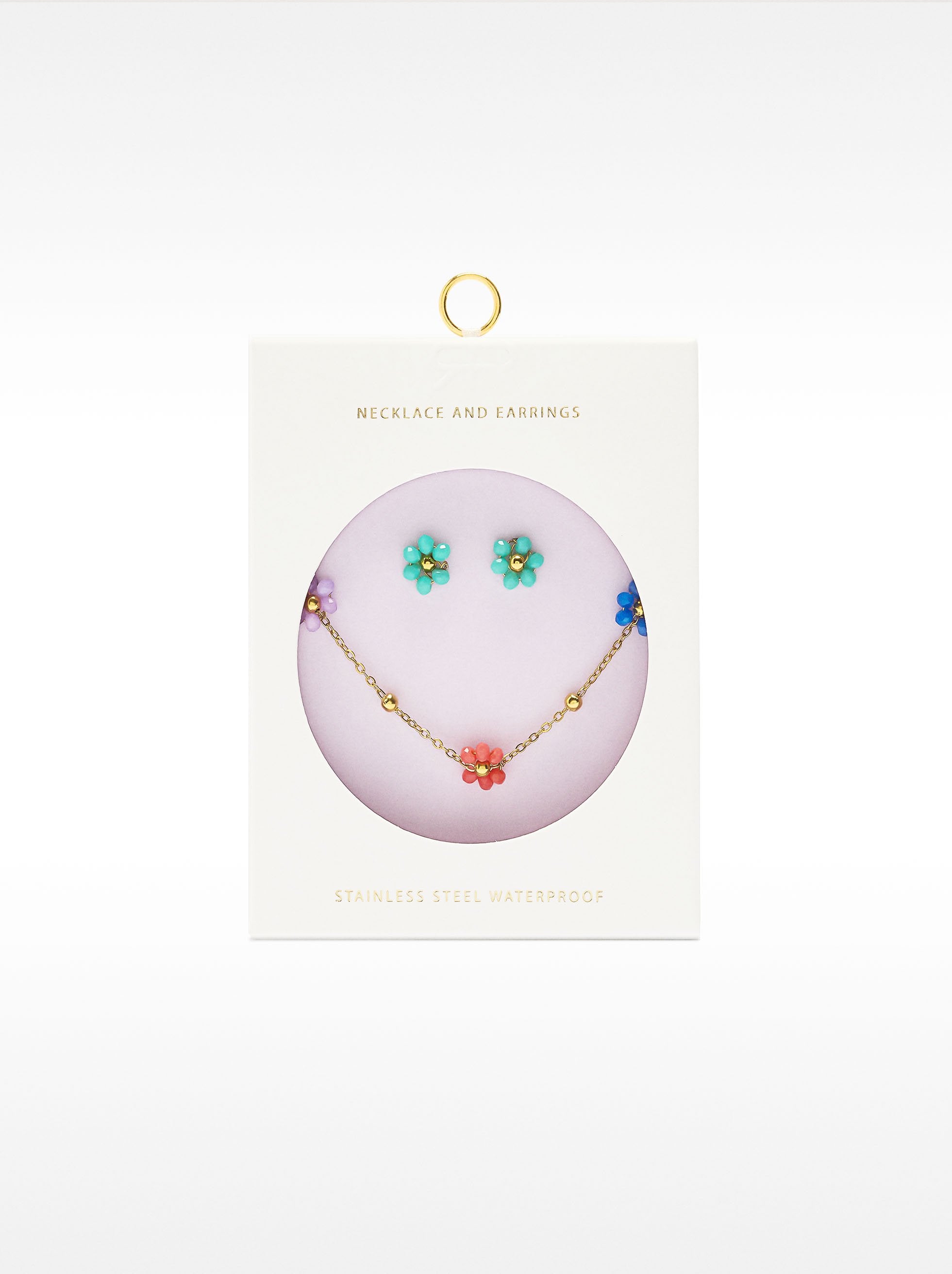Set De Collar Y Pendientes Multicolor - Acero Inoxidable