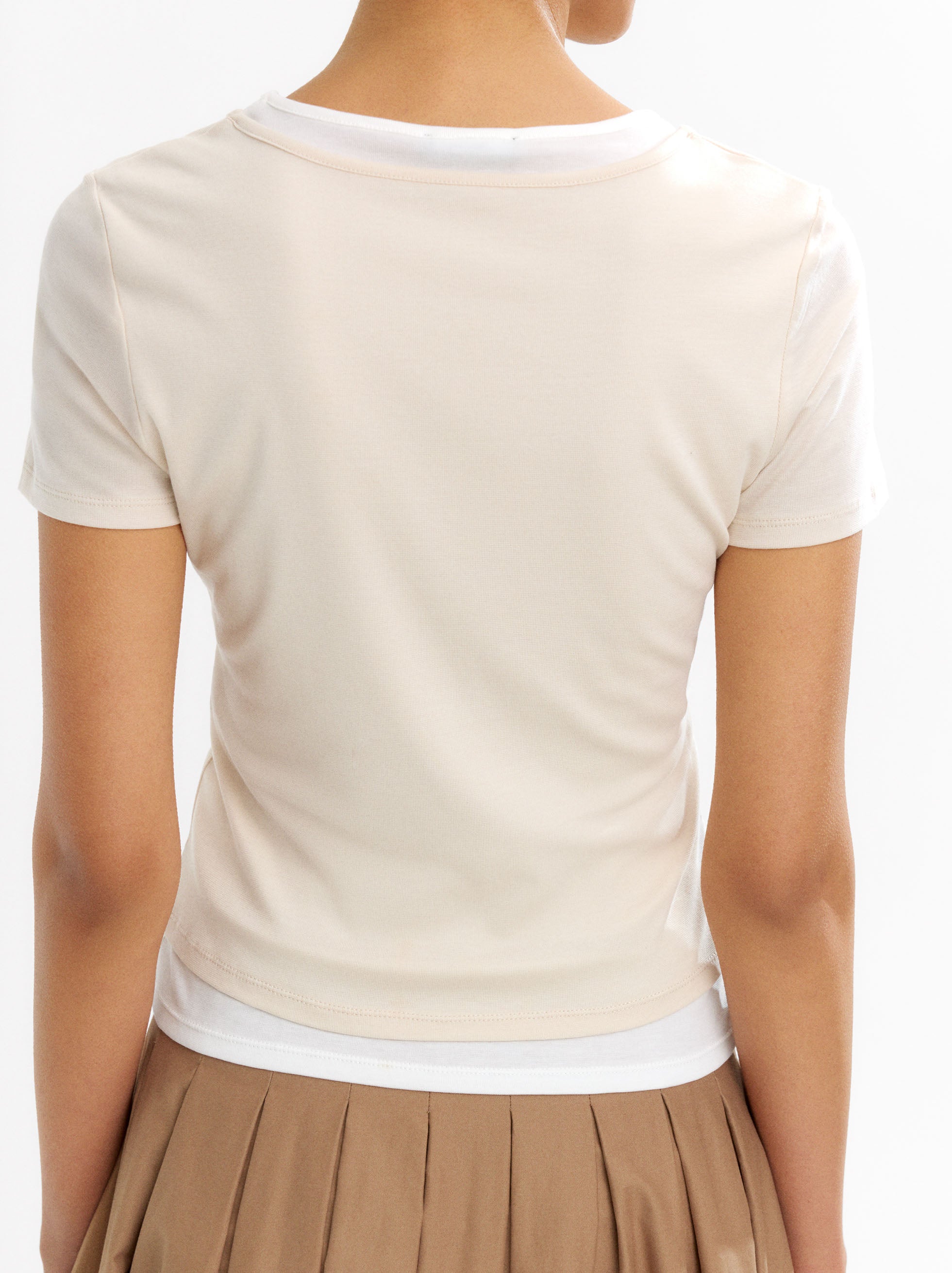 Camiseta De Lyocell Efecto Doble