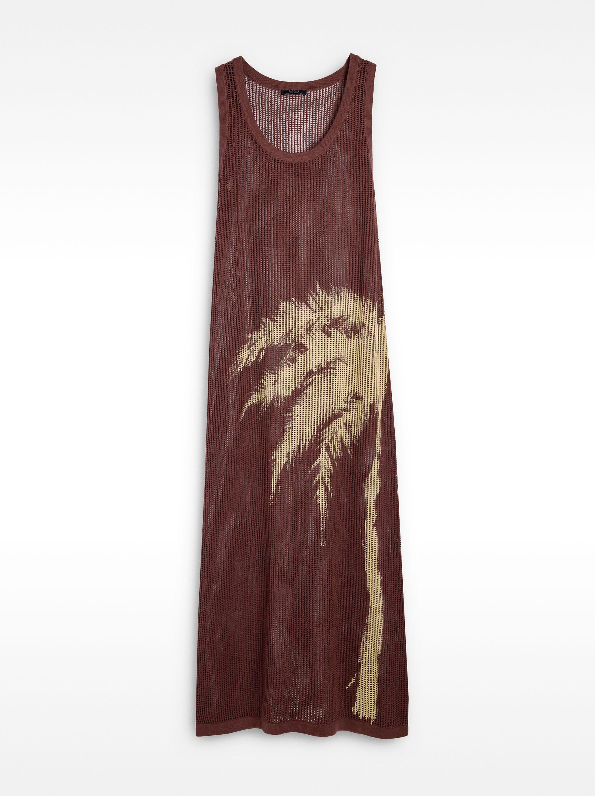 Vestido De Punto Estampado Palmera
