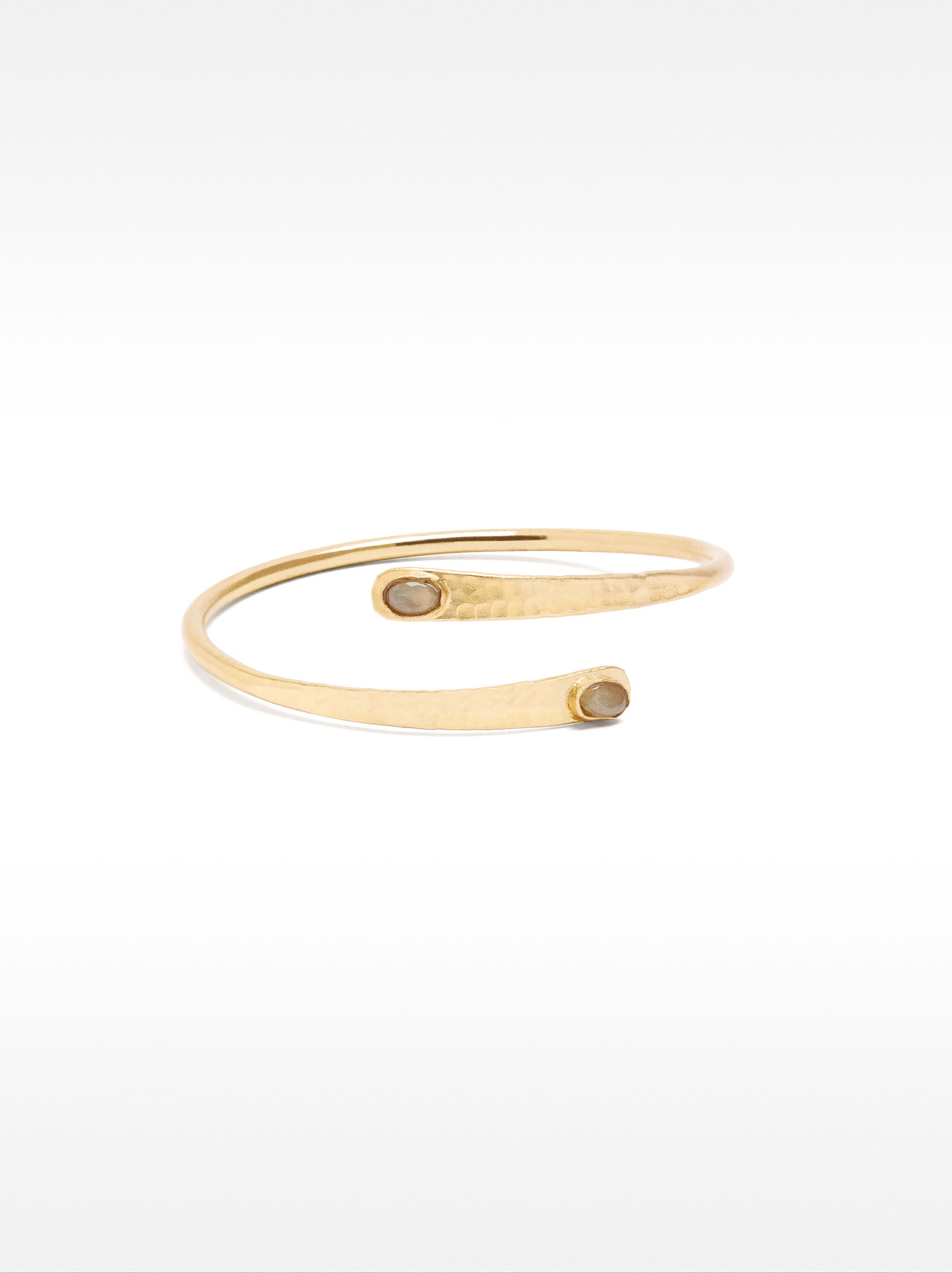 Pulsera Rígida Cruzada Con Detalles Ovalados