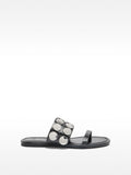 Sandalias Rasas Con Detalles Metálicos