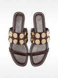 Sandalias Rasas Con Detalles Metálicos