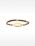 Pulsera De Piel Con Detalle Ovalado