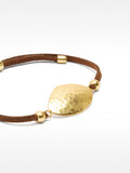 Pulsera De Piel Con Detalle Ovalado