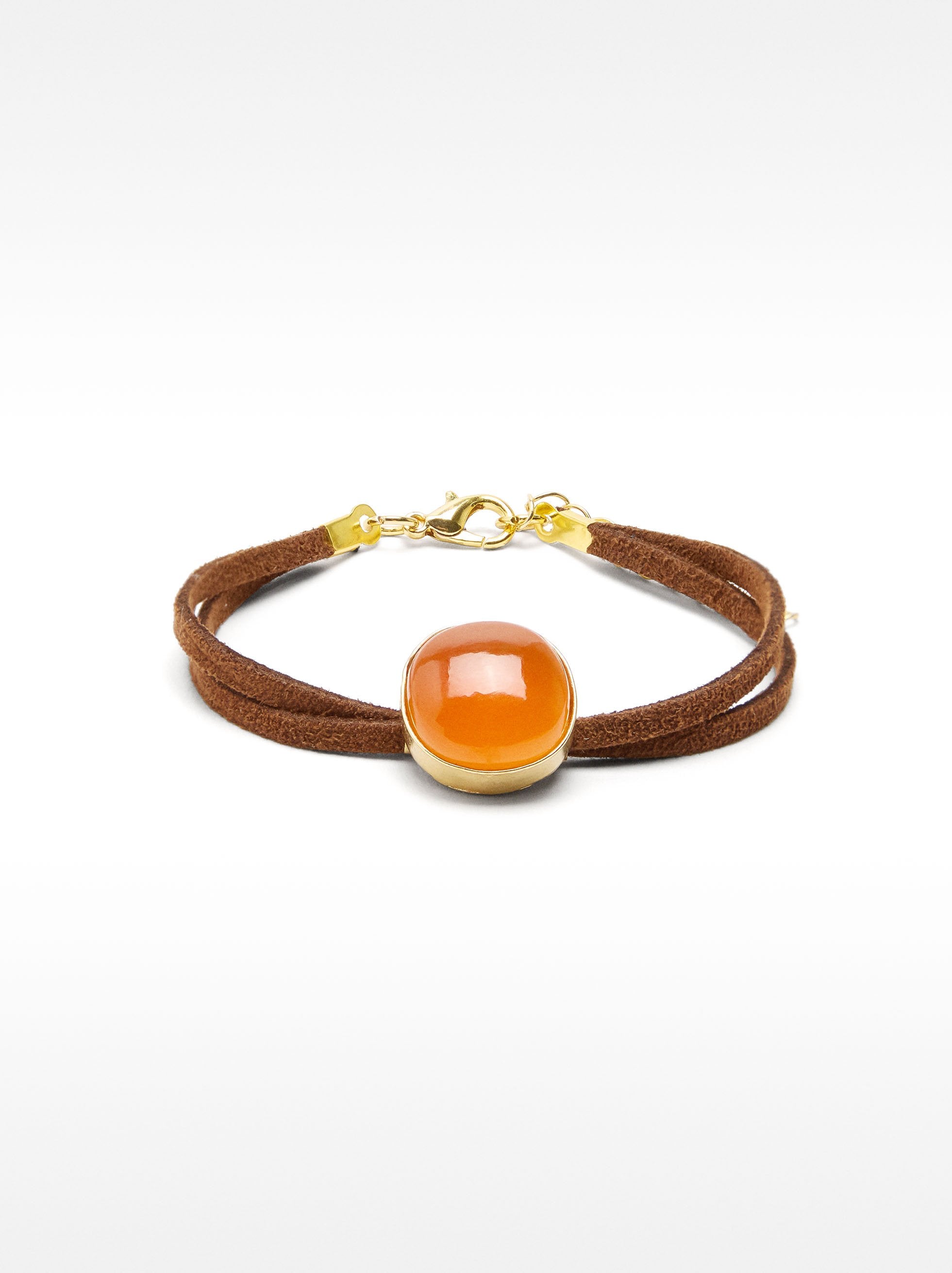 Pulsera De Piel Con Piedra