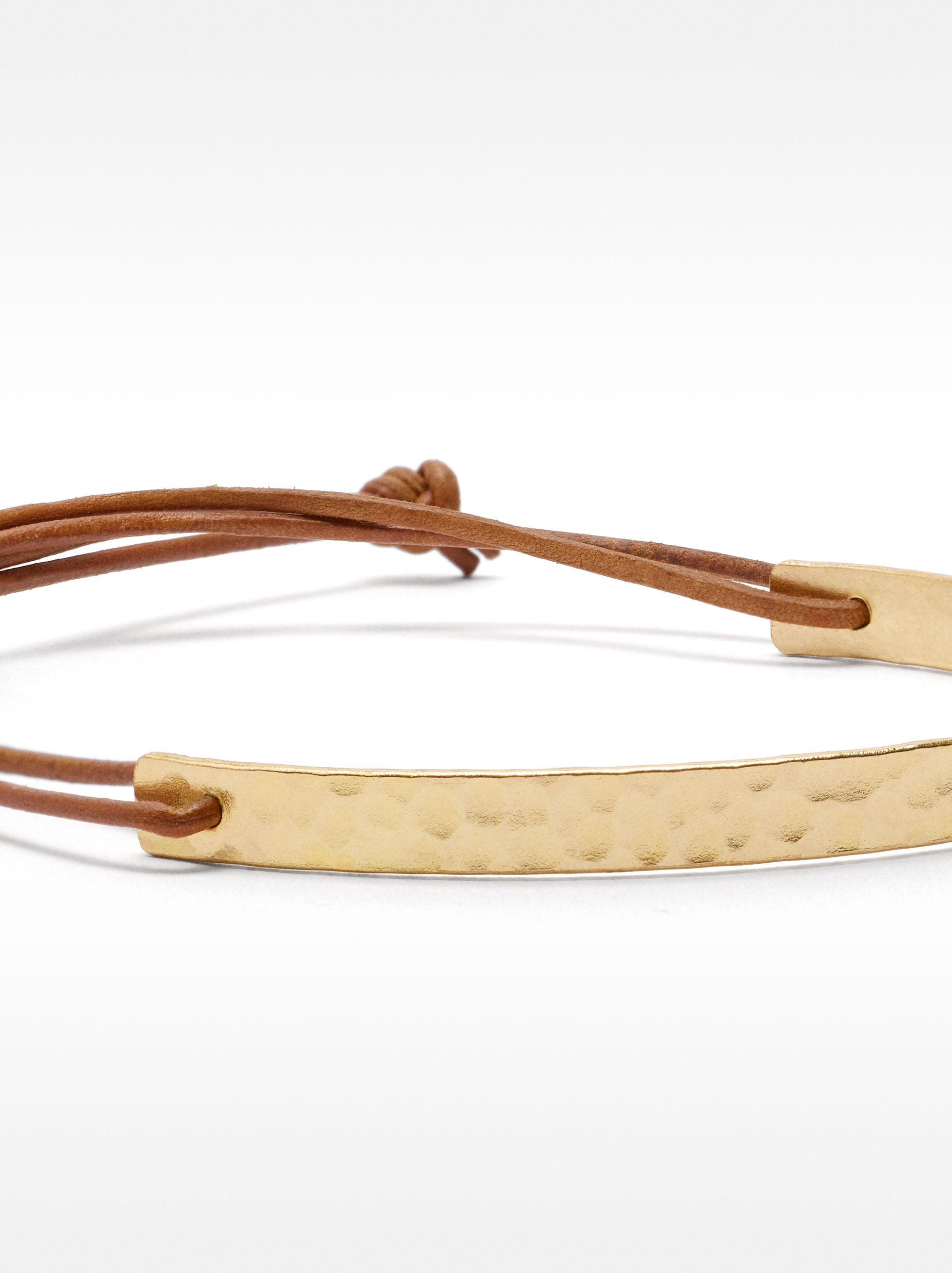 Pulsera Rígida De Cordón De Piel