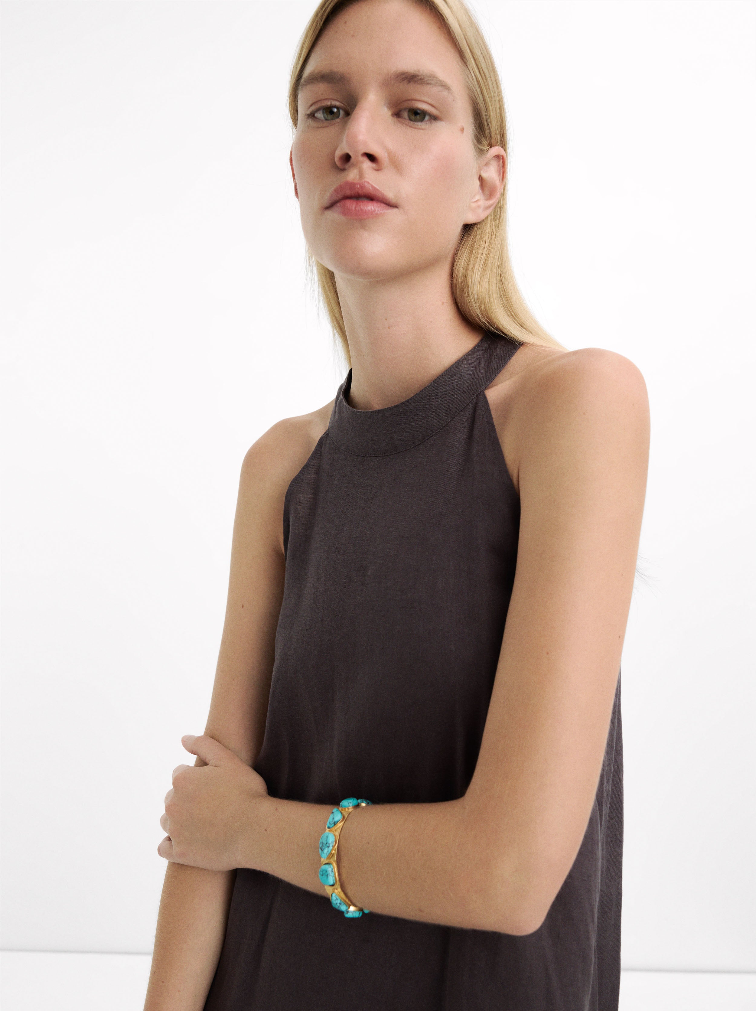 Pulsera Rígida Con Piedras