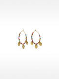 Aros Con Cuentas Multicolor Y Medallas