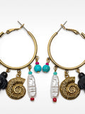 Aros Con Piedras Y Conchas