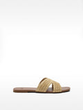 Sandalias Planas De Efecto Paja