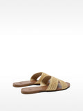 Sandalias Planas De Efecto Paja