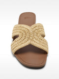 Sandalias Planas De Efecto Paja