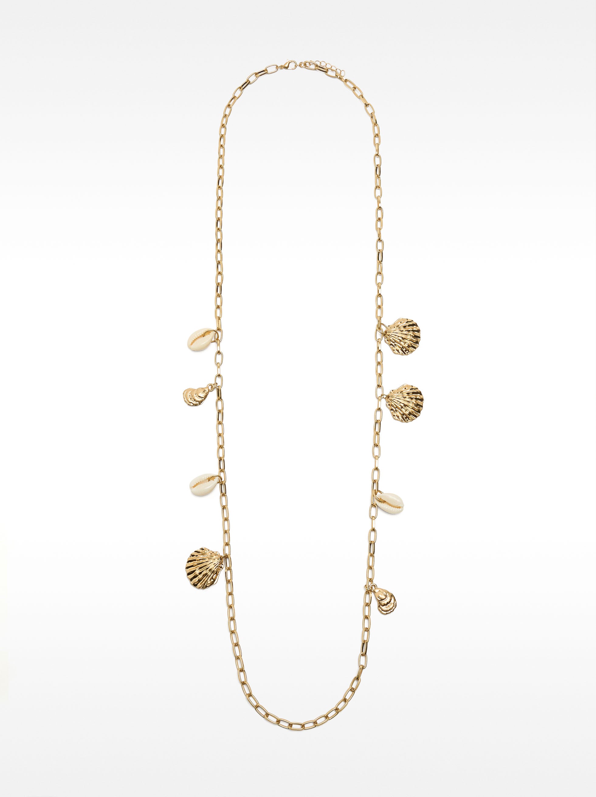 Collar De Eslabones Largos Con Concha