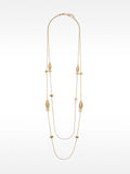 Collar Largo Doble Con Peces Y Flores