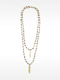 Collar Largo Con Conchas Bicolor