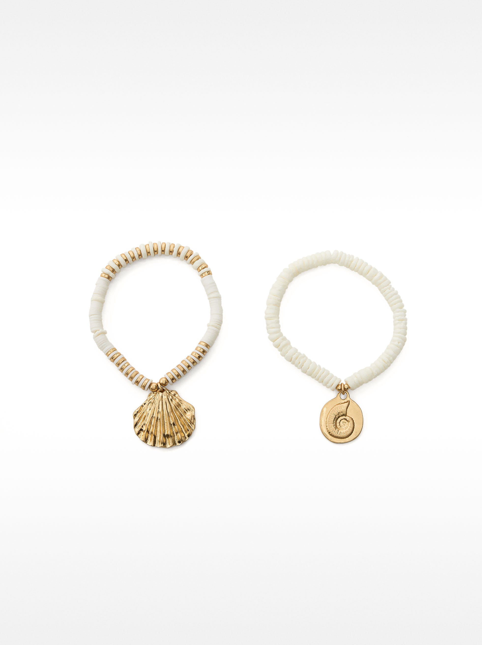 Set De Pulseras Elásticas Con Conchas