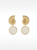 Pendientes Largos De Concha Y Círculo