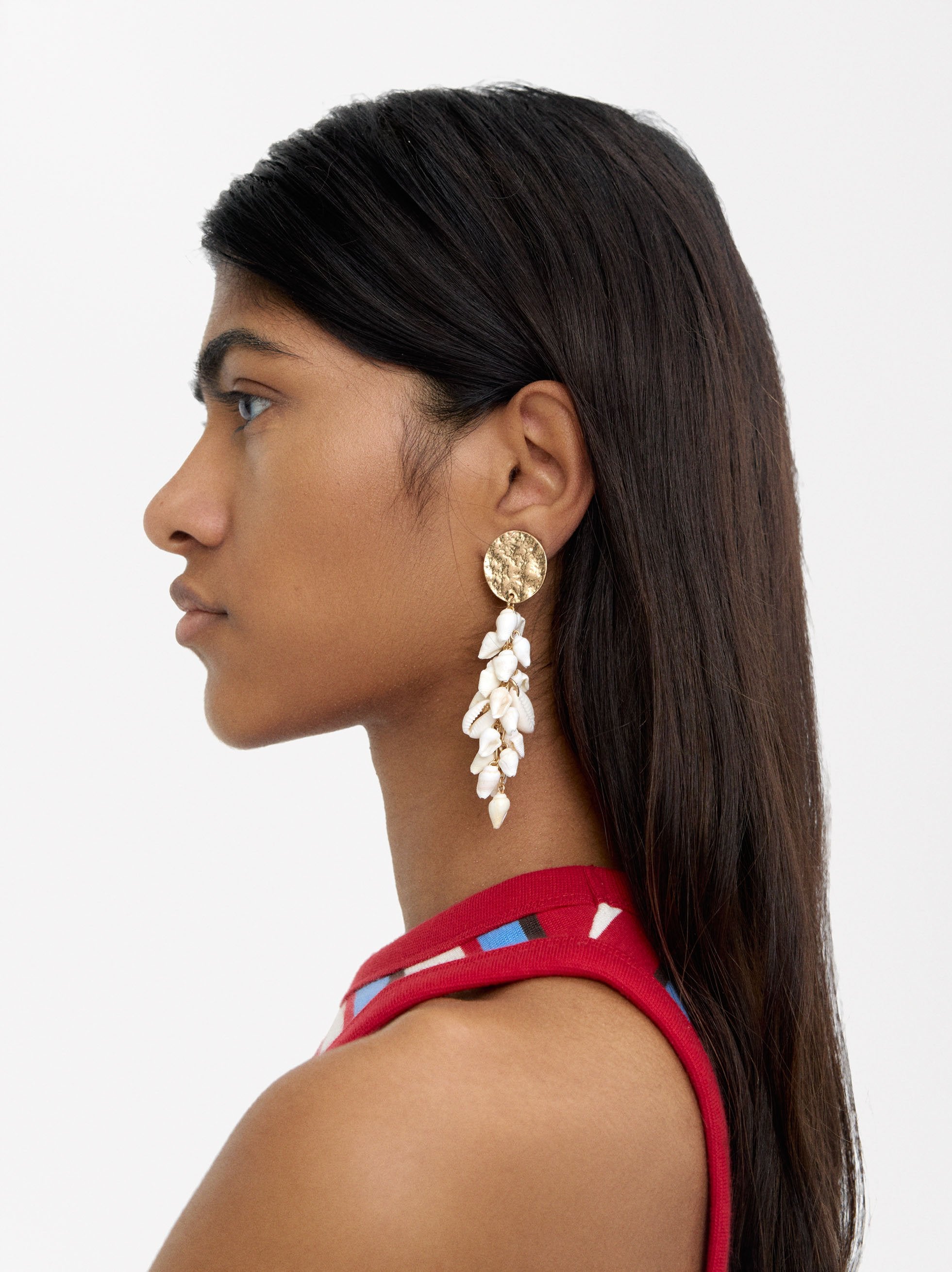 Pendientes Largos Con Conchas