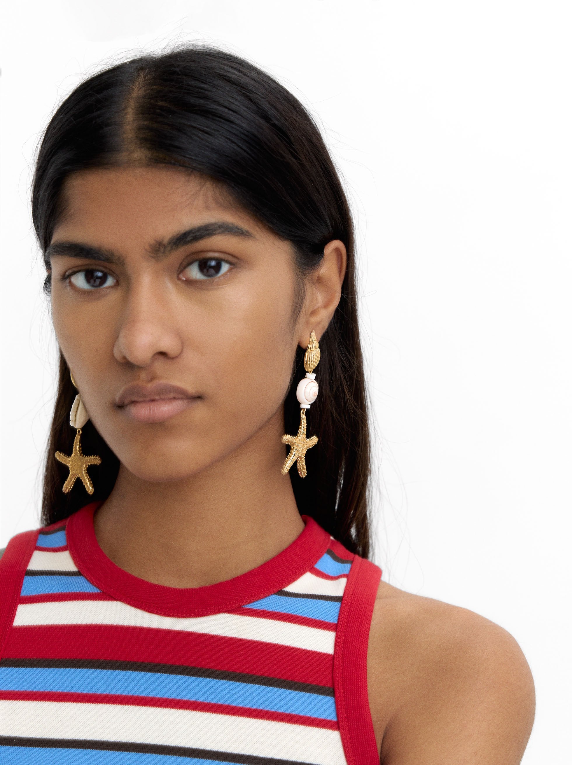 Pendientes Largos Con Conchas
