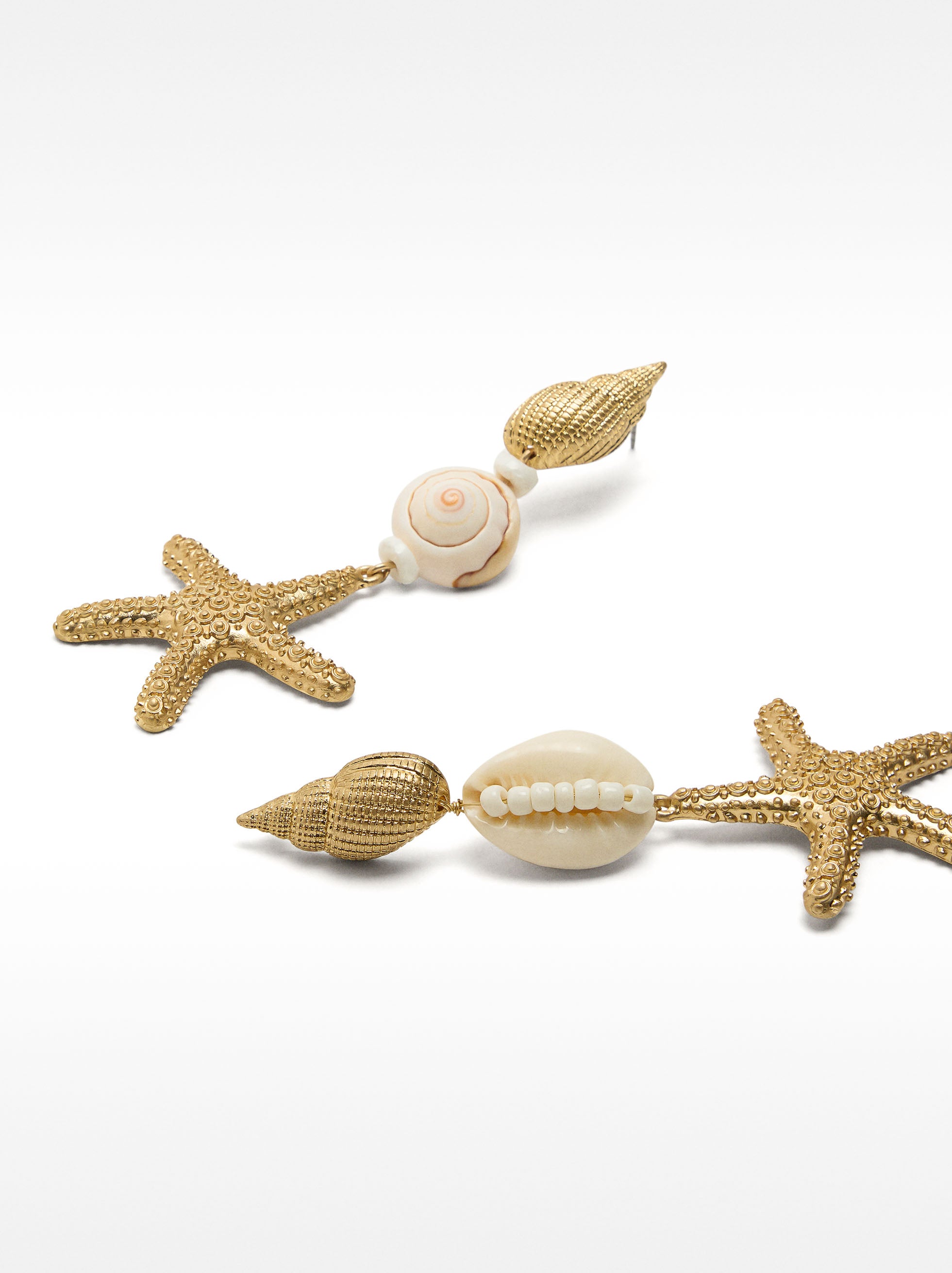 Pendientes Largos Con Conchas