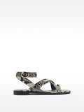 Sandalias Planas Estampado De Serpiente