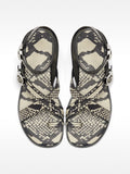 Sandalias Planas Estampado De Serpiente