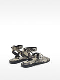 Sandalias Planas Estampado De Serpiente