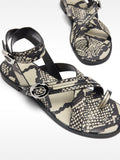 Sandalias Planas Estampado De Serpiente