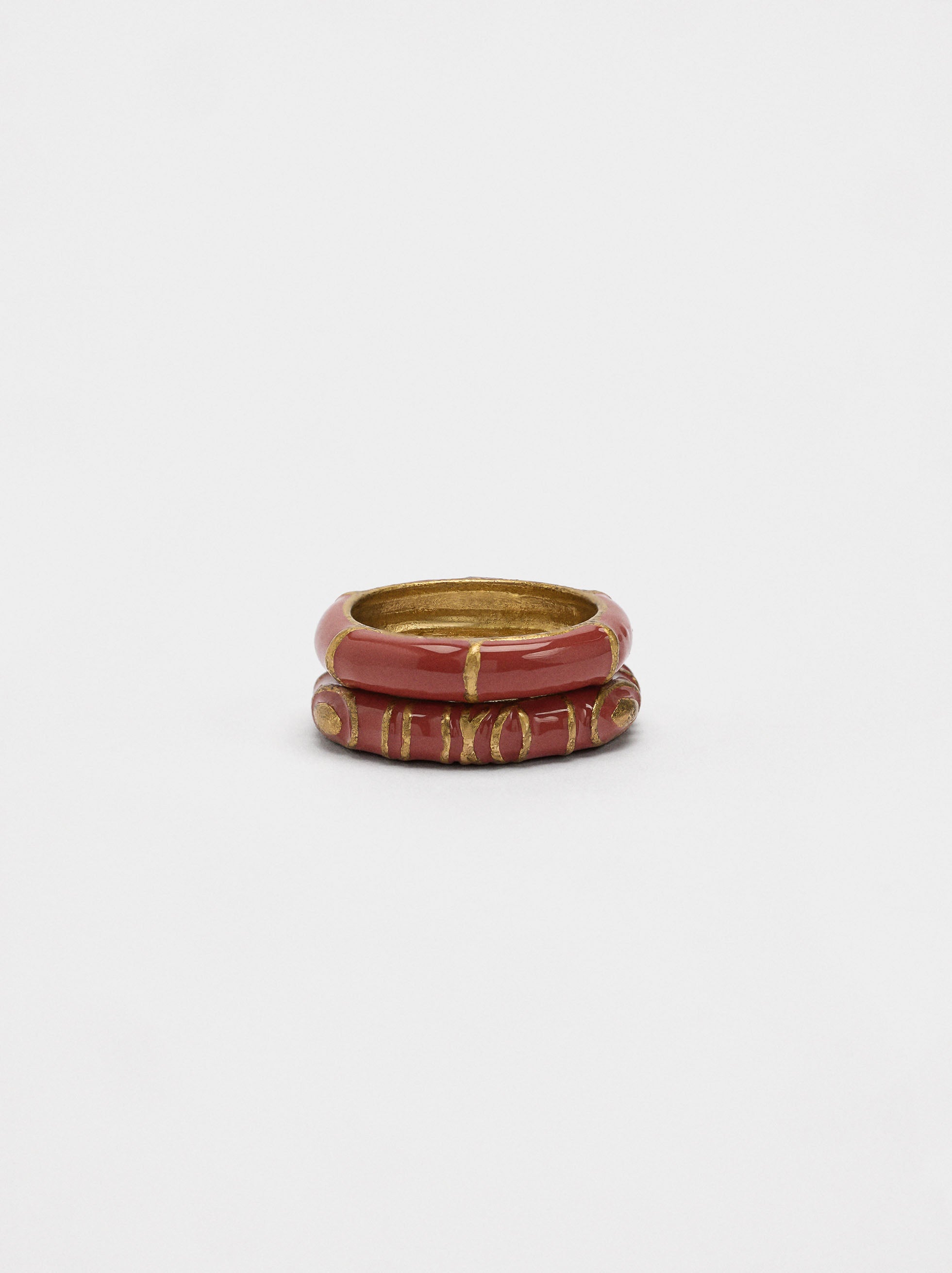 Set De Anillos Con Esmaltado