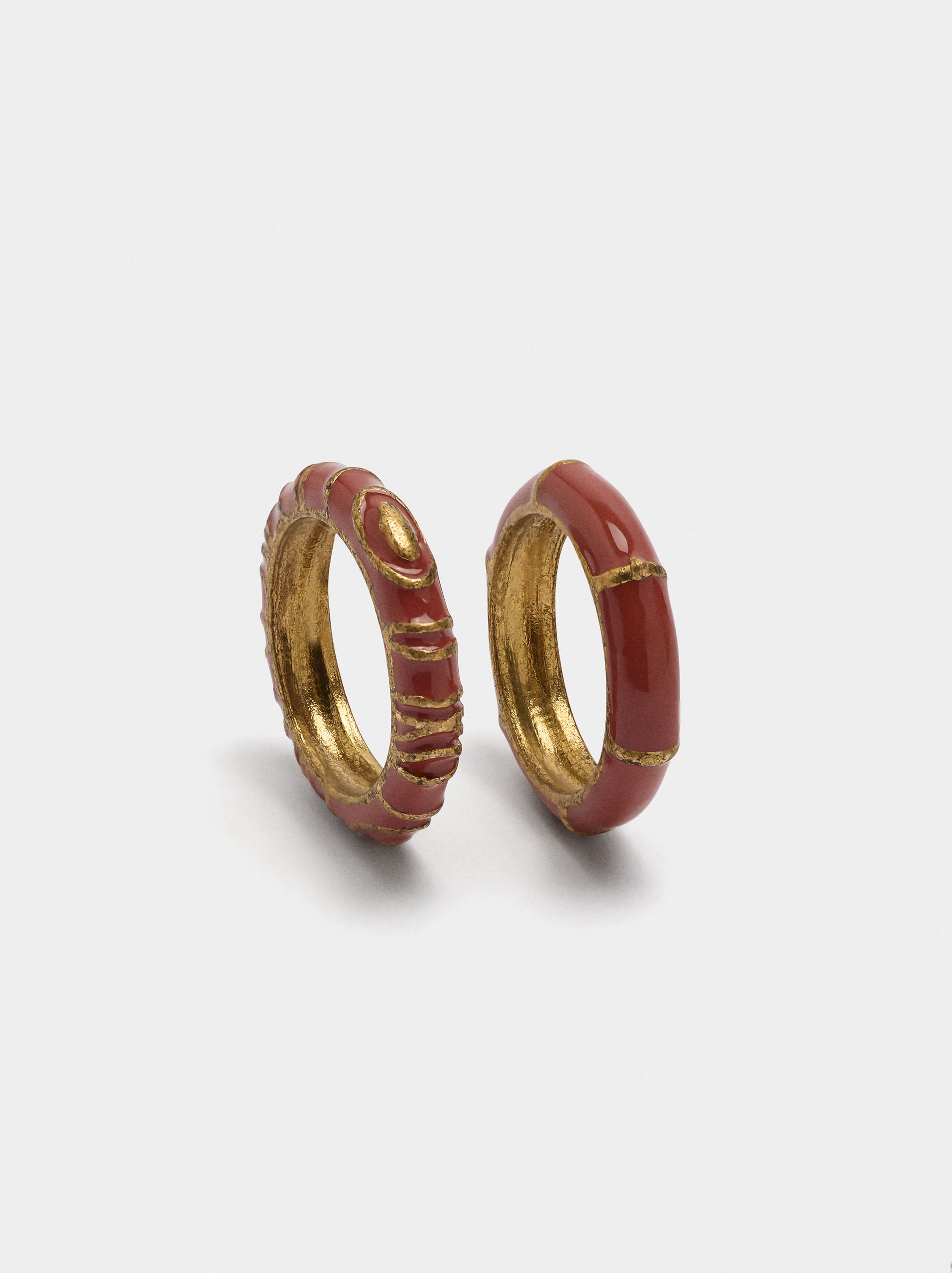 Set De Anillos Con Esmaltado