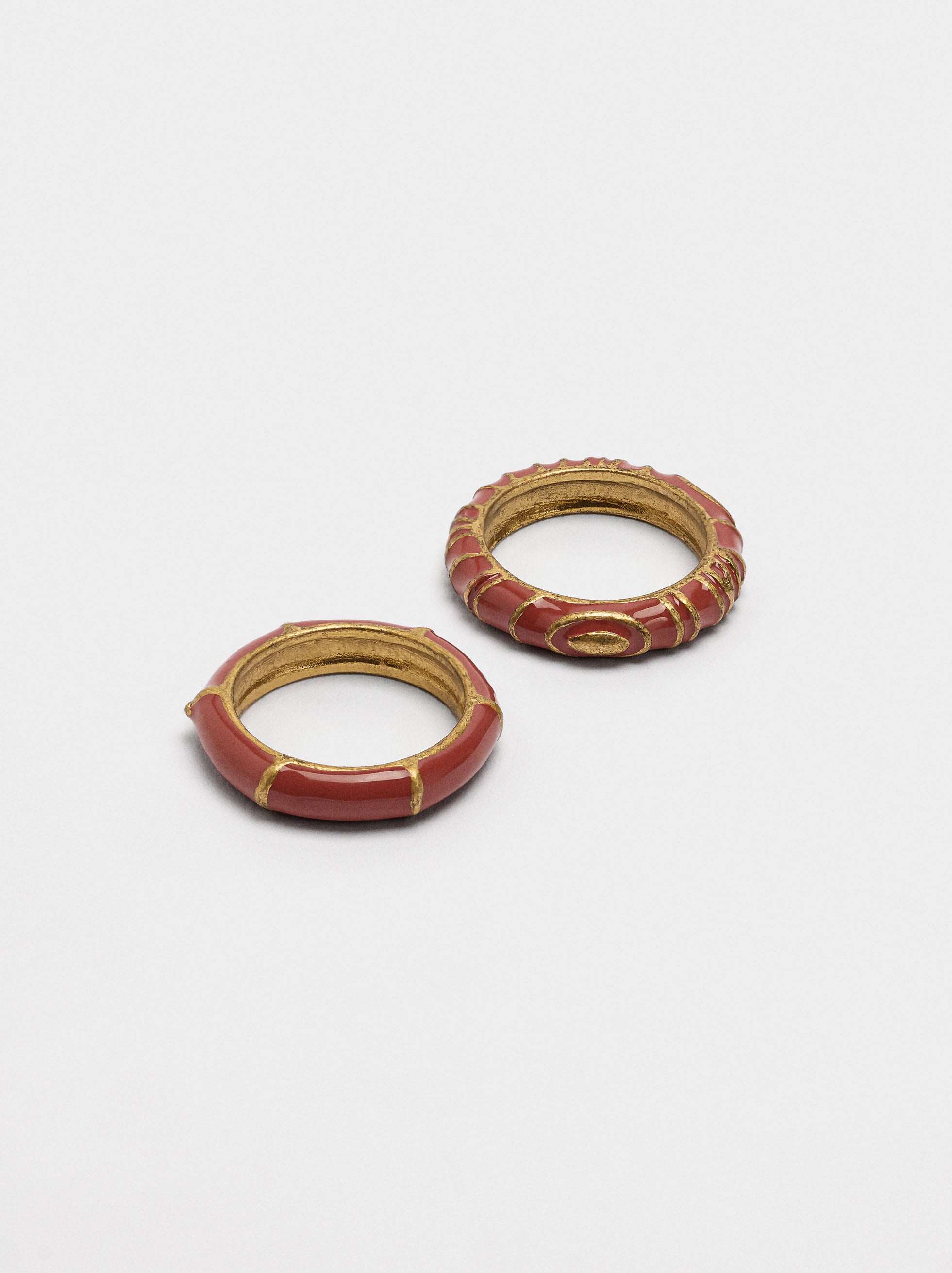 Set De Anillos Con Esmaltado
