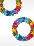 Pendientes Maxi Con Cuentas Multicolor